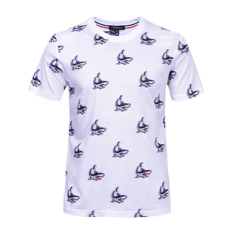 Digital Printing Mens Designer T Shirts Viscose / Cotton Material Embroidered Technics