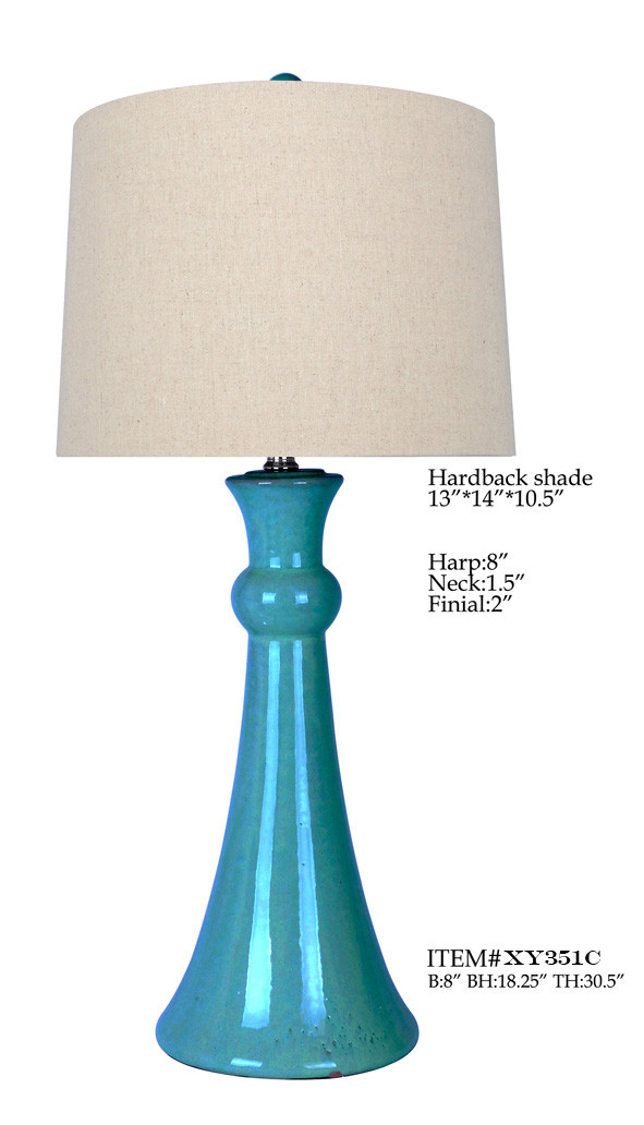 TC Porcelain Simple Modern Table Lamp 14*30.25" Blue White