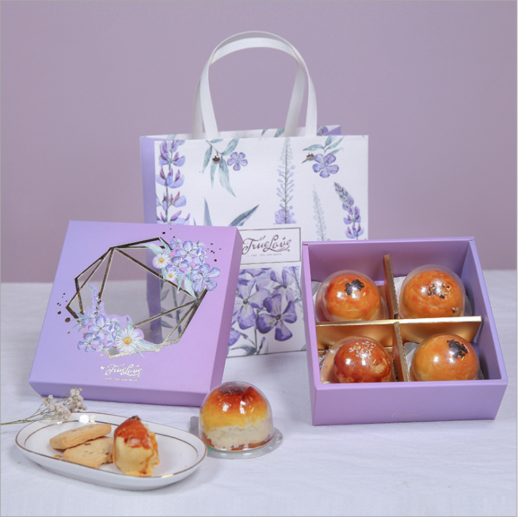 Recycled Materials Custom Cardboard Display Boxes With Window Pastry packaging