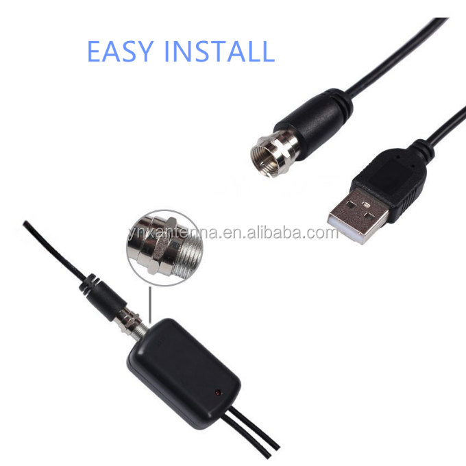 Omni Directional External USD Connector 28dBi Gain Digital TV Antenna Indoor Amplifier
