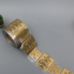 China CMYK Semi Plastic 3D Beer Bottle Embossed Metallic Label Stickers wholesale
