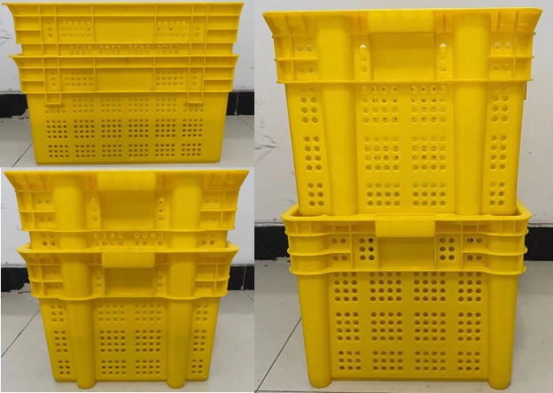 600*400mm Fruit And Vegetable Plastic Crates Stackable Turnover Distribution