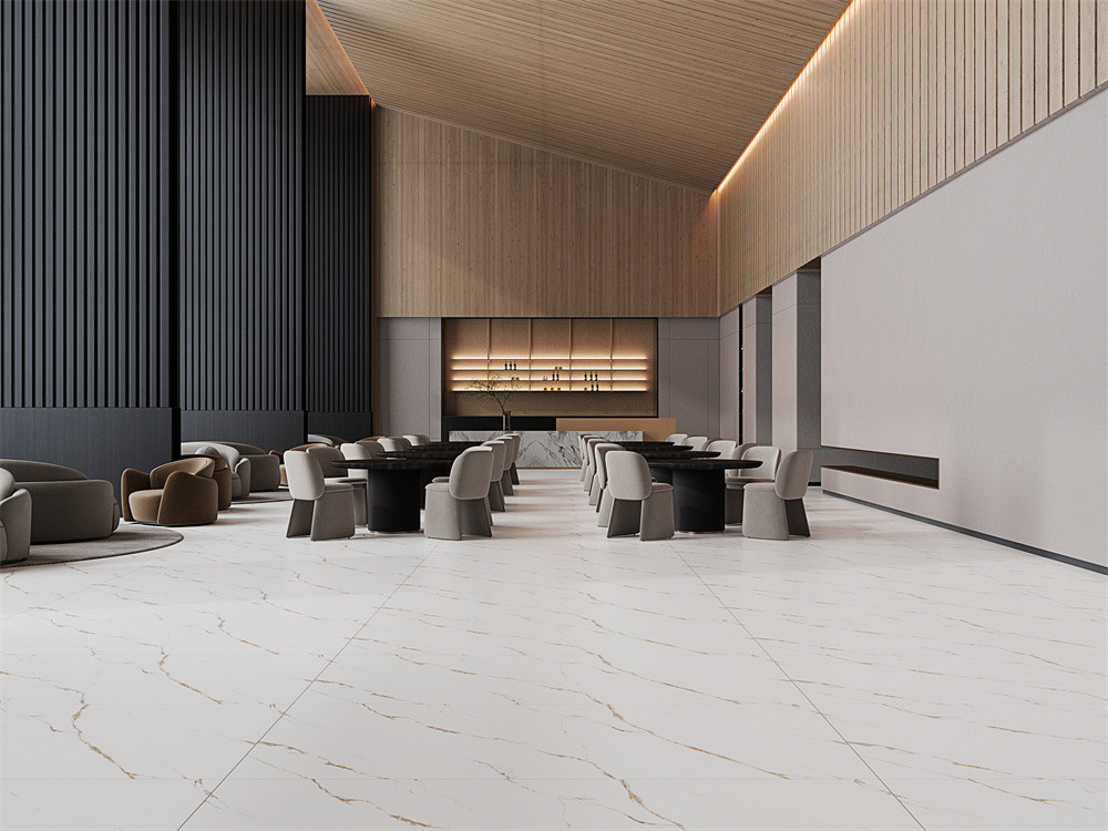 Grade AAA Light Grey 1420x2700mm Matte Glazed Porcelain Marble Sintered Stone Slab For Shower