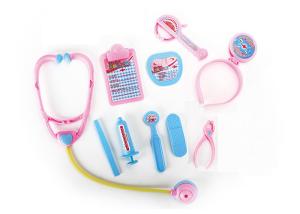 China Soft Plastic Medical Pretend And Play Doctor Set 10Pcs Pack Blue Pink 2 Colors wholesale