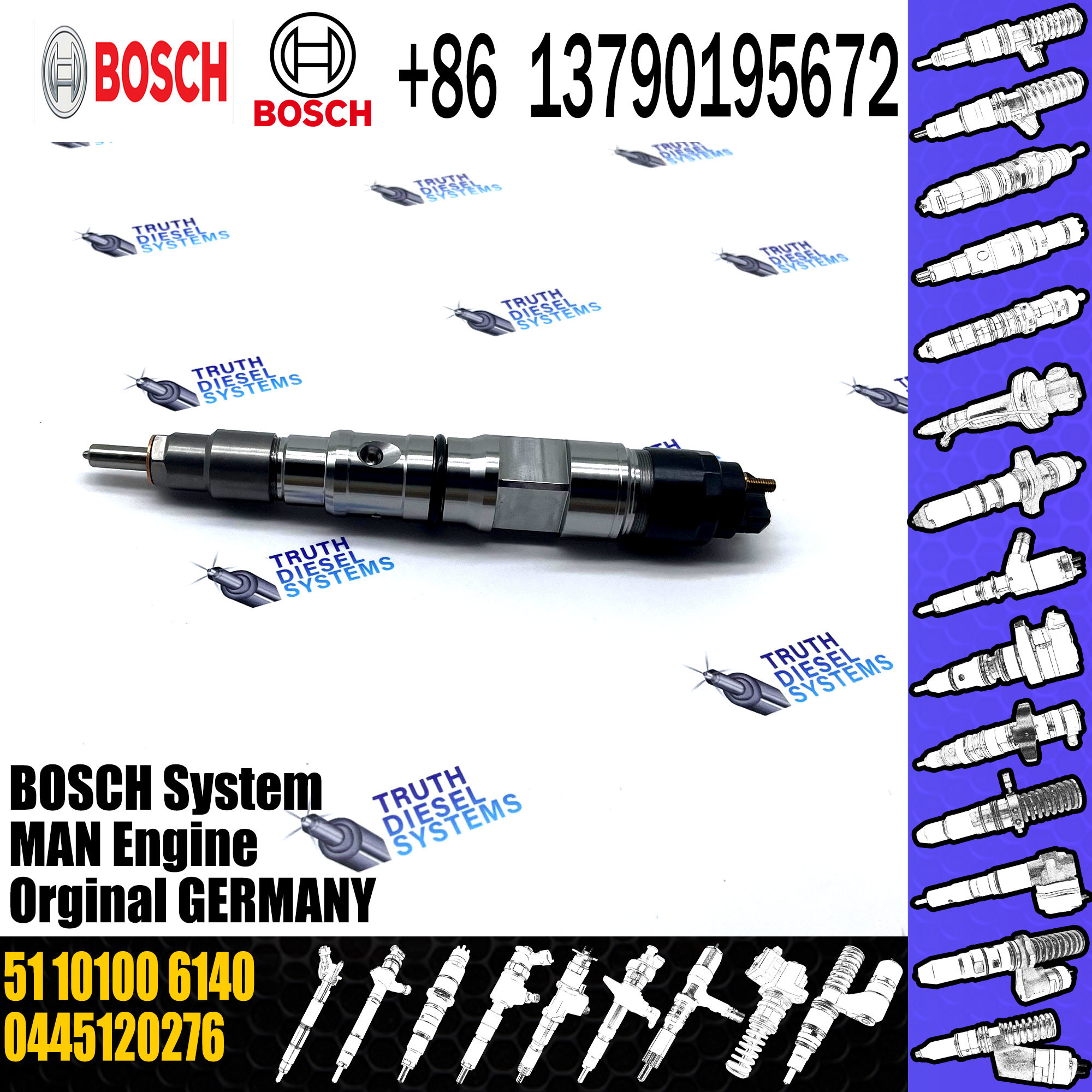 High Quality New Diesel Common Rail Fuel Injector 4940640 0445120121 For ISLe Engine