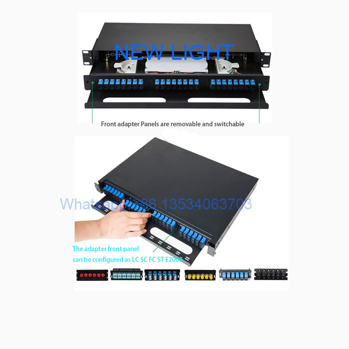 19 Rack Mount Fiber Optic Patch Panel 48 Port Adapter Plates Fix Mpo Fiber Patch Panel