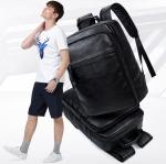 New Men's Travel Backpack Korean Backpack Leisure Student Schoolbag Soft PU