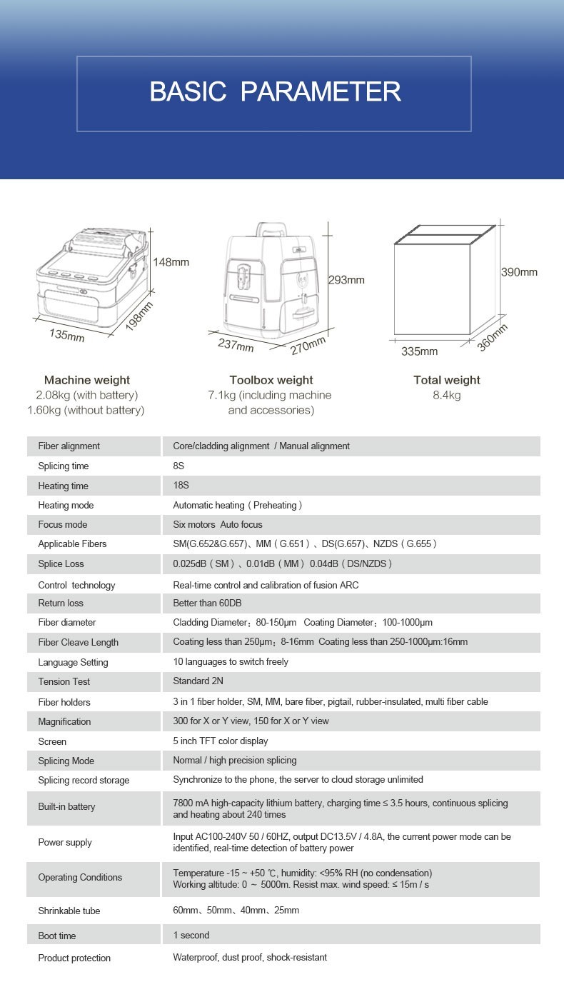 DAMU Fiber Optic Fusion Splicer , 8s Fiber Splicing Machine