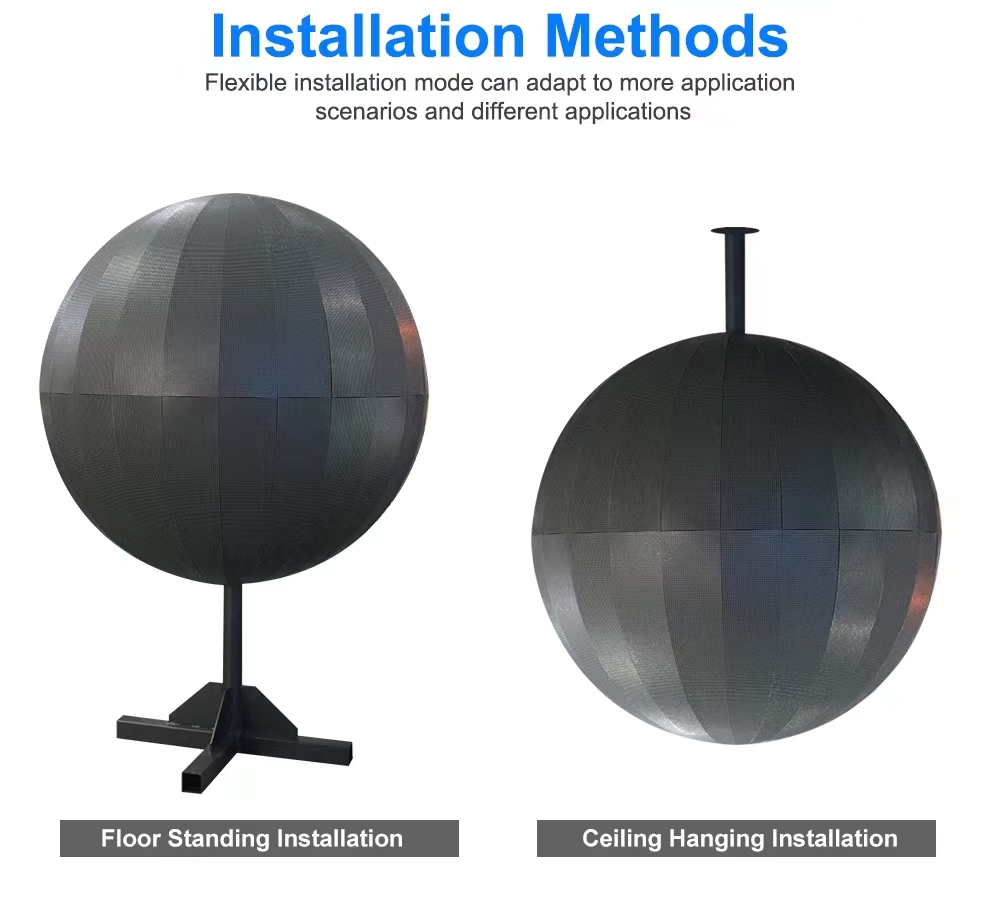 Sphere Display Dome Light Emitting Diode Screen Indoor P1.5 P2 P2.5 P3 P4 P5 Light Emitting Diode Digital Sphere 4m Vide