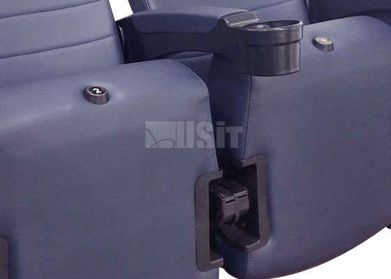Ergonomics Full PU Folding Commercial Theater Seating 90 Degree Angle Arm Steel Structure