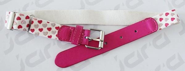 Heart Shape Girls Elastic Belt , Silk Printing / Metallic Printing Children