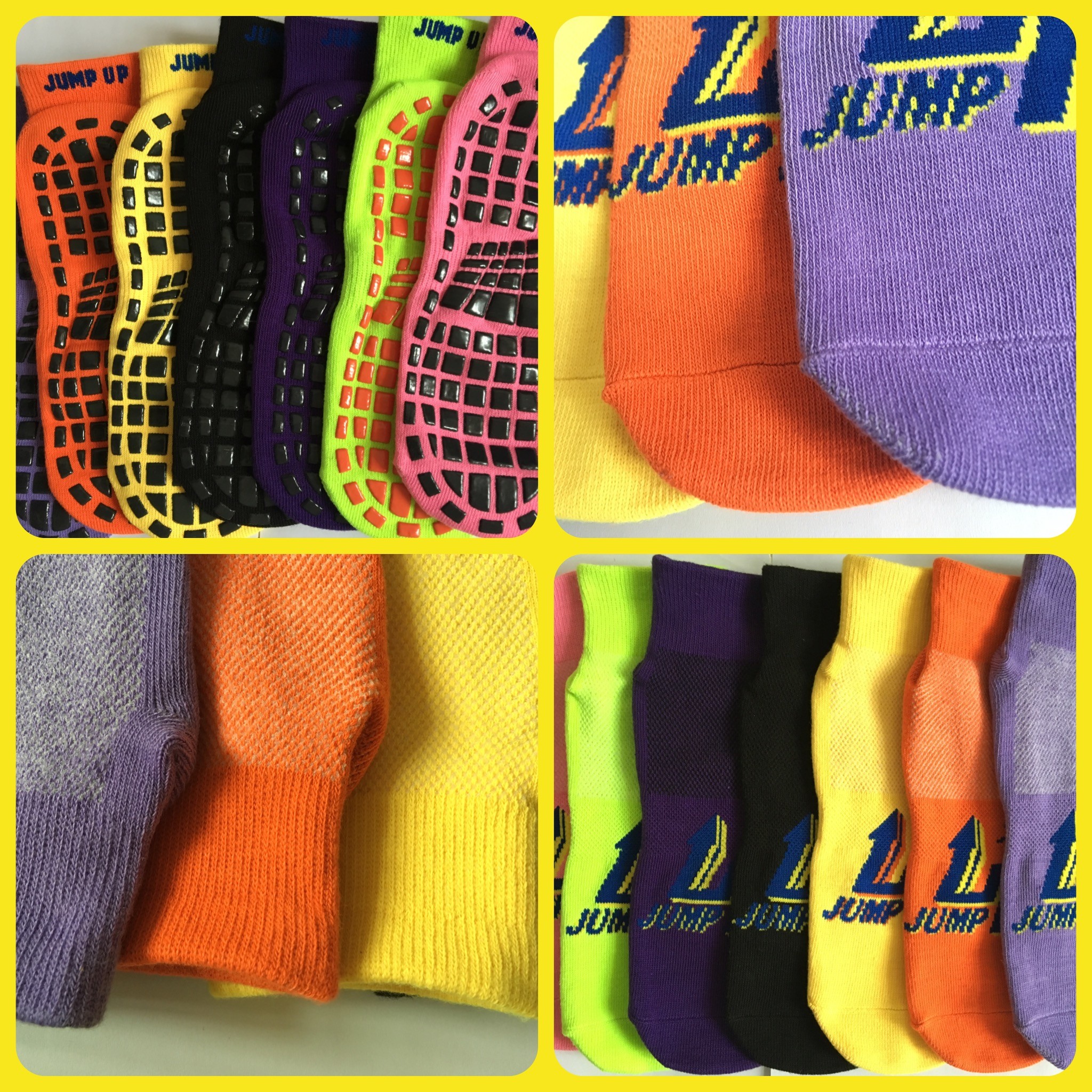 China Supply Cotton Barre Grip Socks/ Trampoline With Sticky Bottoms/Non Slip Trampoline Socks With Rubber Grips