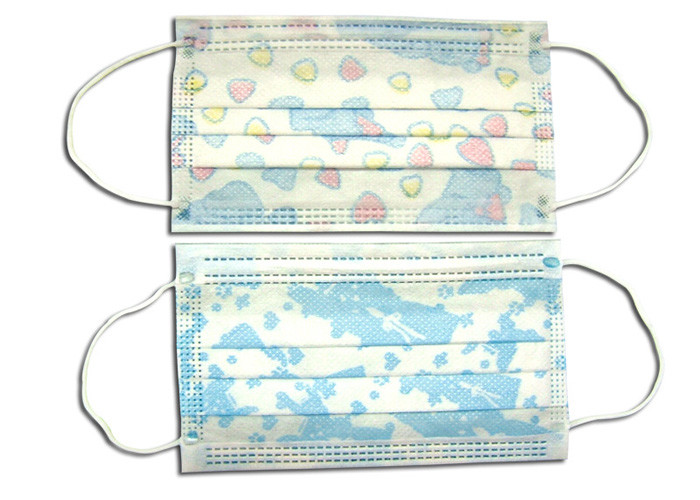 Non Woven Children'S Disposable Face Masks Three Layers Ear Loop Design