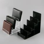 Multi Tier Acrylic Wallet Display Stand Plexiglass Retail Display Free Standing