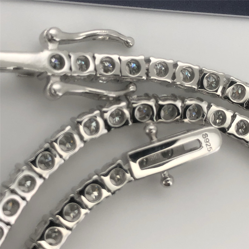 3mm 5.0mm Moissanite Tennis Necklace Moissanite Tennis Chain For Wedding