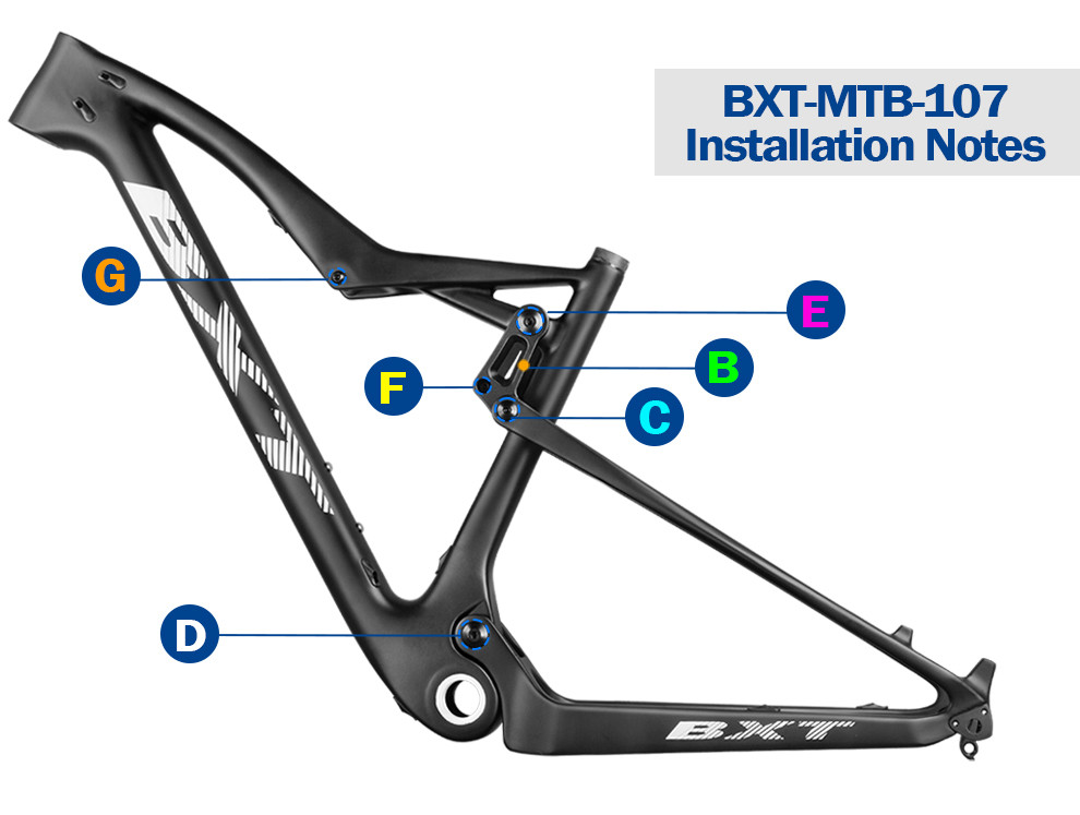 BXT Full Suspension Bike Frame Parts Shockingproof Shox Screws