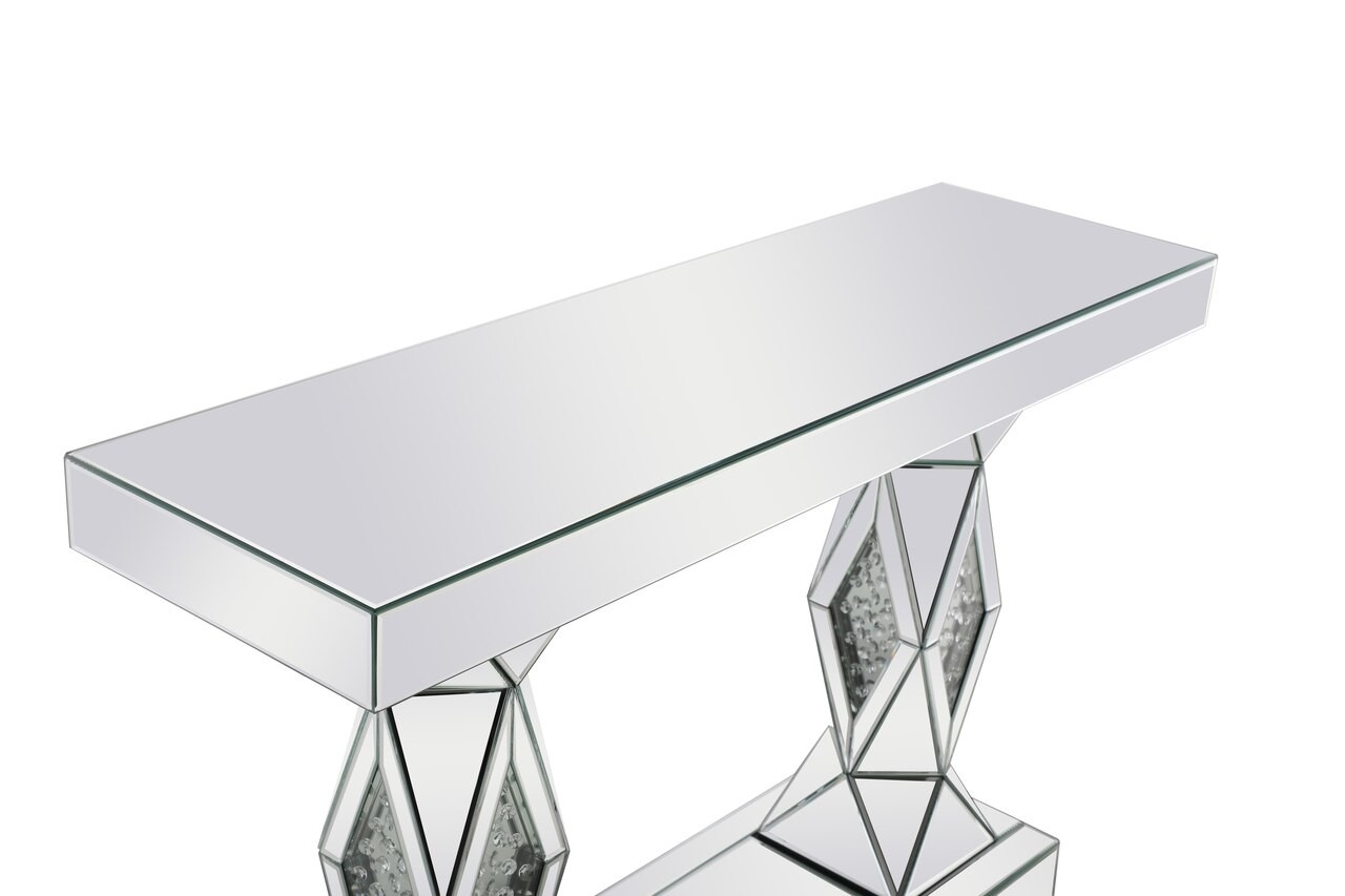 Sparkly silver mirrored console table diamond decorative hallway table for living room