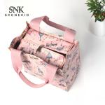Large Capacity Printed Thermal Insulated Canvas Lunch Box Cooler Bag