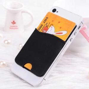 China Eco-friendly silicone smart card wallet 3m sticky,card holder for mobile phone wholesale