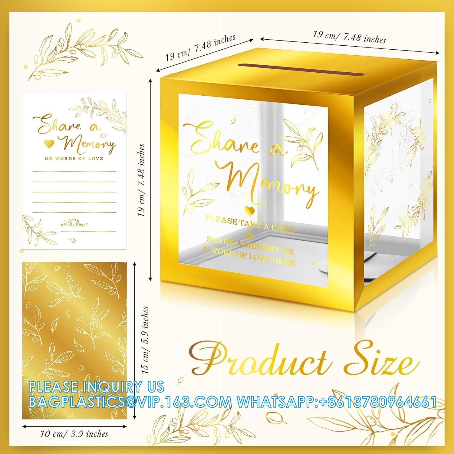 Share a Memory Card for Celebration of Life Memory Cards Box with Transparent Windows Memory Box for Funeral Wedding