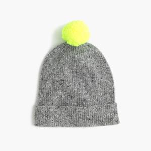 China Casual Wear Donegal Beanie Hat , Thick Neon Fur Pom Pom Hat For Children wholesale
