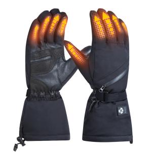 China 7.4V Battery Rechargeable Heated Gloves Black Winter Snow Proof wholesale