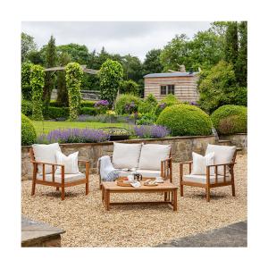 China Patio Solid Wood Garden Set Teak Wood Outdoor Furniture Sofa Set Garden Lounge Chair wholesale