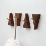 Wooden wall mounted rustic wooden hooks hang bathroom towel hangers