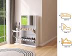 5-Flip drawers mirror shoe cabinet large storage shoe organizer for entryway