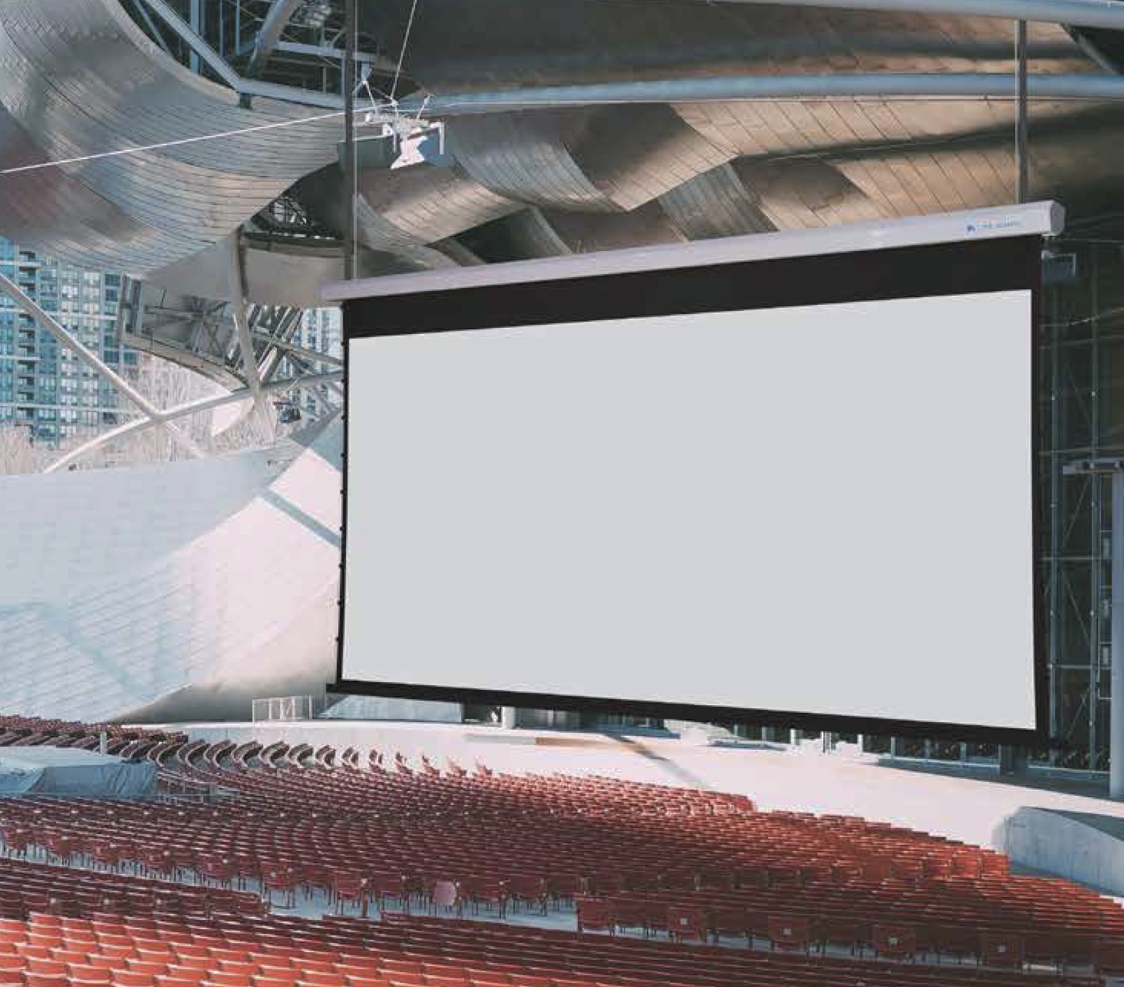 ODM Electric Fixed Frame Projector Screen For Large Venues 450inch