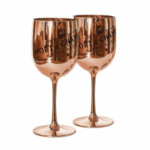 China Rose Gold Plating Moet &amp; Chandon Branded Wine Accessories Acrylic Champagne Glasses Flutes wholesale