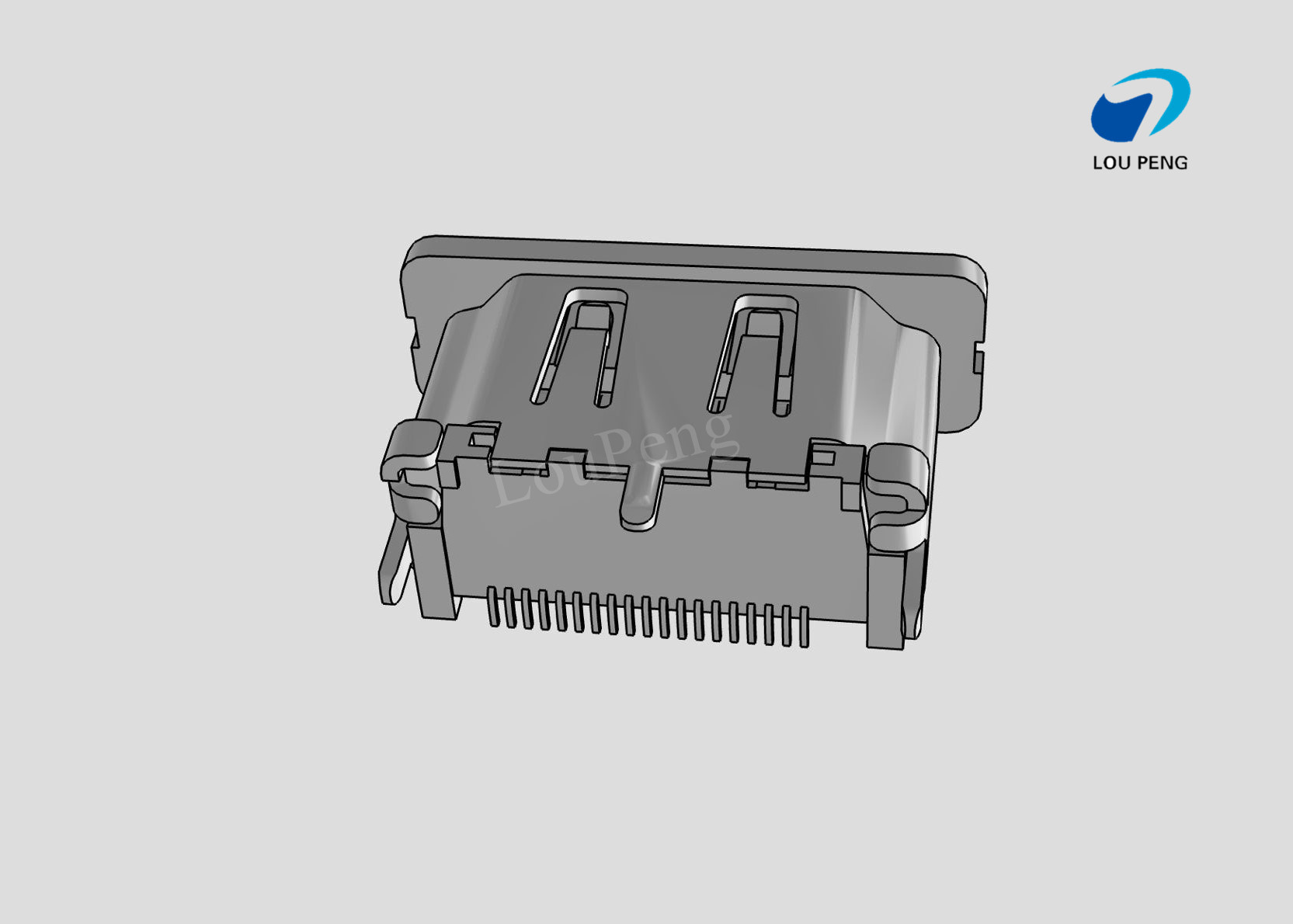 0.50mm Pitch HDMI Receptacle, Vertical, 8.50mm Mounted Height, Surface Mount, 0.76µm Gold (Au) Plating, with Cap