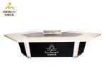 White Marble Table Top Japanese Teppanyaki Grill Table 11 Seat Hibachi Grill