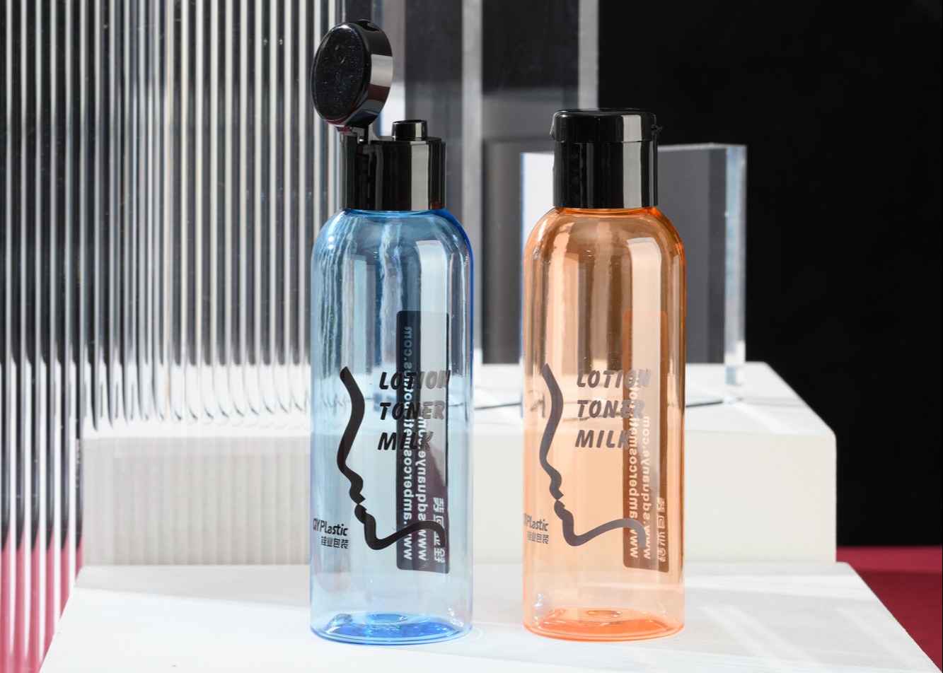 400ml Colorful Transparent Plastic Cosmetic Bottle Round Shoulder For Body Wash