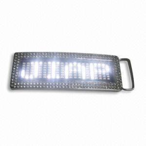China White color LED message belt buckle wholesale