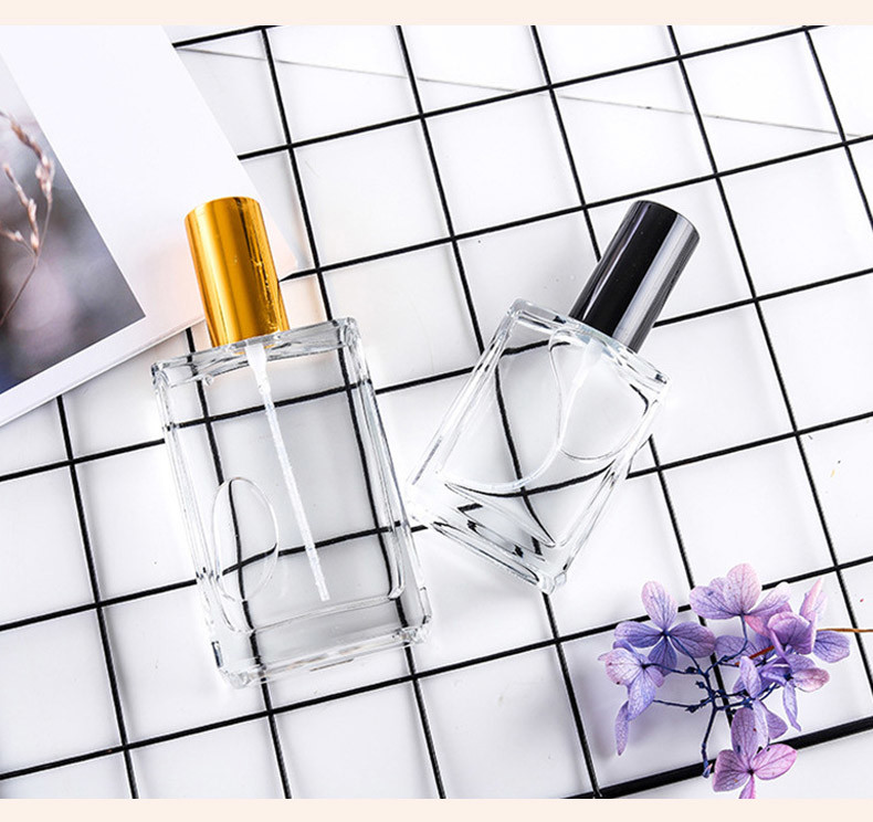 30ml Pocket Spray Bottle Empty Black Luxury Custom Mist Square Glass