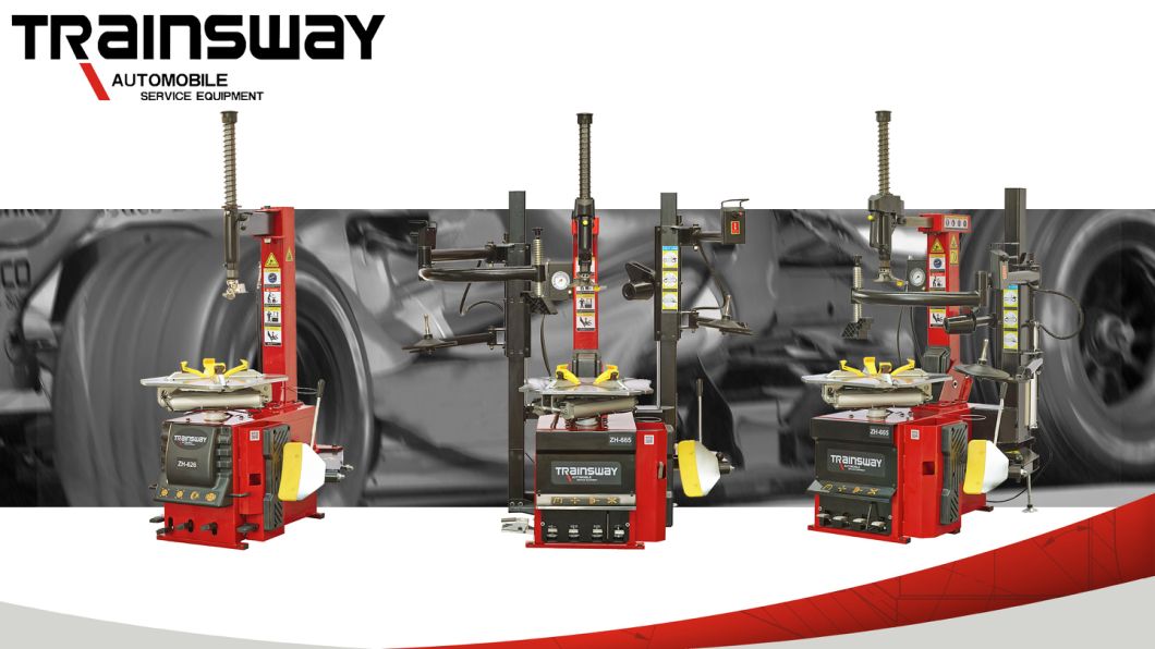 Professional Pneumatic Tilt-Back Post Tyre Changer 26&quot; with Right Help Arm Trainsway Zh665ra