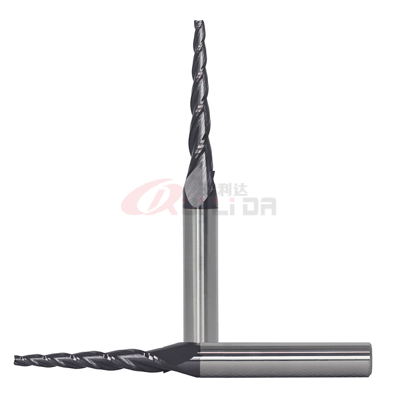 Conical Carbide 3 Flutes Custom End Mill Tapered Cnc Milling Cutter For Stainless Steel
