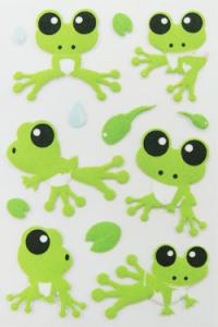 China Small Frog Shape Animal Scrapbook Stickers , Childrens Sticker Sheets 80 X 120mm wholesale