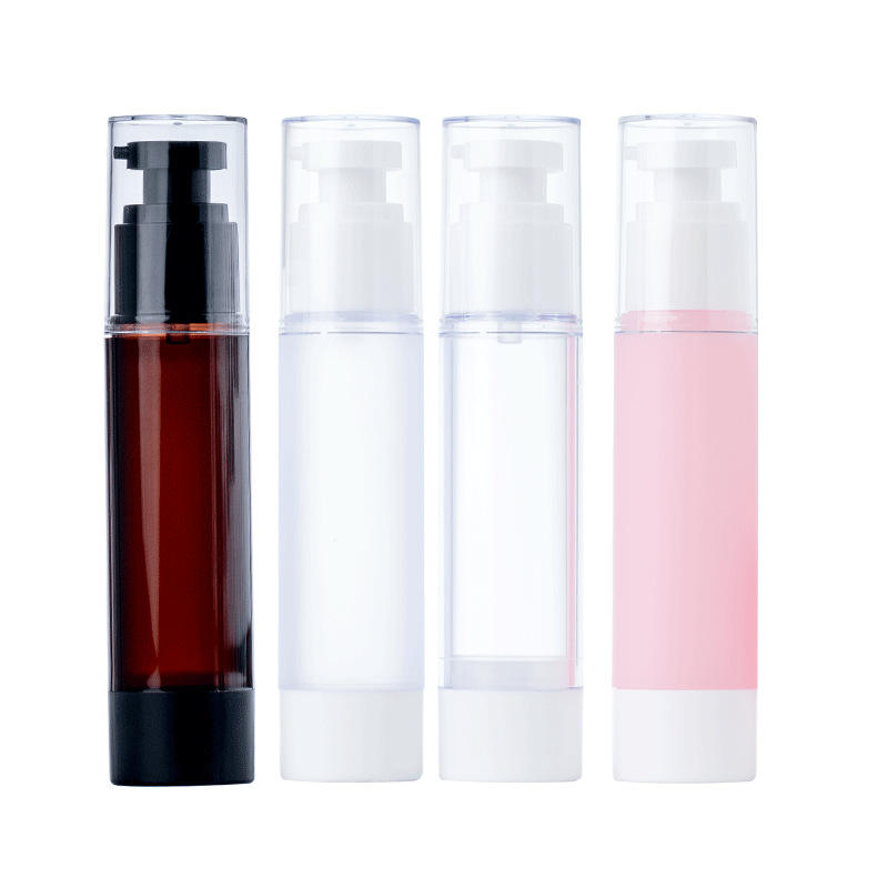 Pink PMMA Personal Care Cosmetic Bottle With Overcap 1oz 30ml