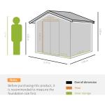 64.5kg Galvanised Steel Storage Shed AJUNION 9 x 6FT 2 Doors for Garden Building
