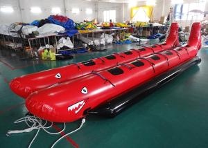 China 10 Passenger In-Line Red Shark Towable Inflatable Banana Boat For Sale Beach Toy wholesale