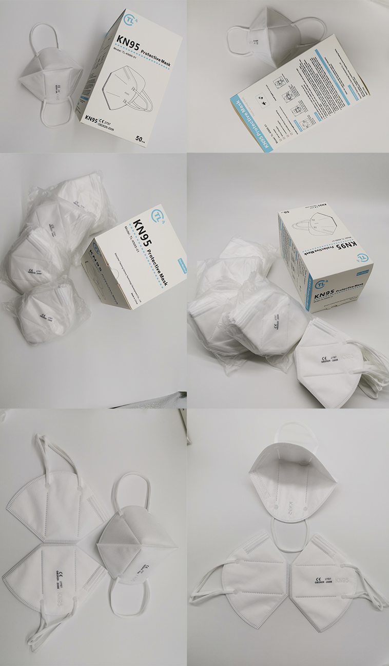 Stock CE EN149 FFP2 BSI Kn95 Earloop Type 5 Layer Face Mask