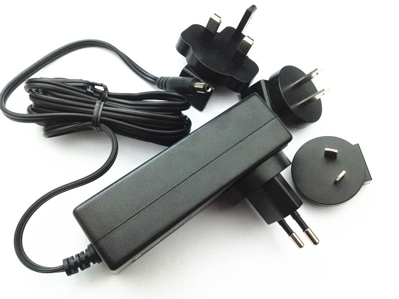 12V 2A exchangeable UK AUS USA EU AC plug 2M cable 18AWG cable LED light box