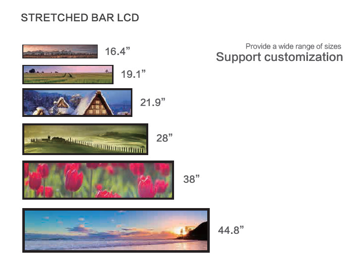 High Brightness Stretched LCD Display , High Resolution Stretched LCD Screen Wifi 4G