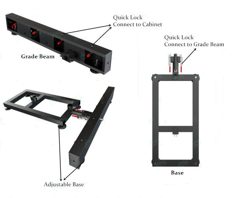 Custom Sizes Lighting Video LED Display Wall Ground Stand Support for Outdoor Events