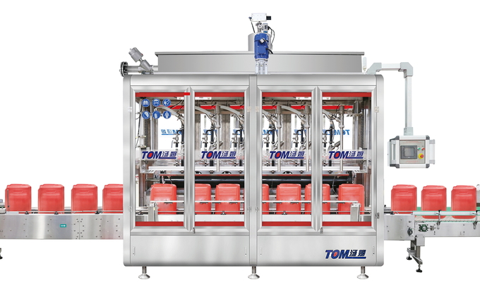 5L-30L 8 Nozzles Lubricant Filling Machine PLC Controlled 0