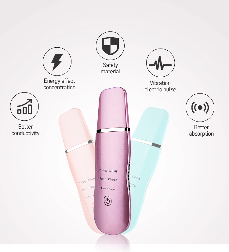 ABS Ultrasonic Skin Scrubber Vibration Face Spatula 3 Modes