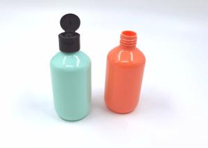 China Oblique Shoulder PET Plastic Bottle With Black Fold Cap 300ml wholesale