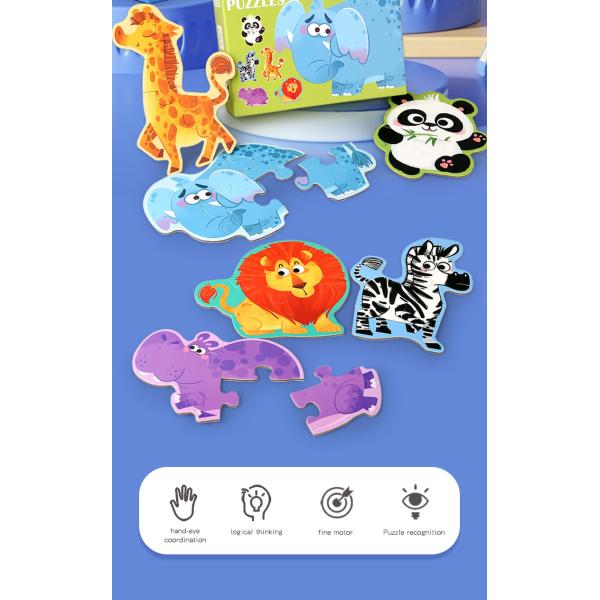 Children's Portable Gift Box Cartoon Animal Traffic Puzzle Early Education Educational Toy
